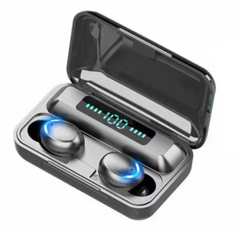 Czarne Słuchawki Bluetooth TWS Bezprzewodowe Pchły Douszne TWS F9-5