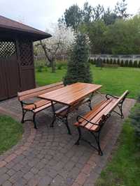 Meble ogrodowe stół + 2 ławki