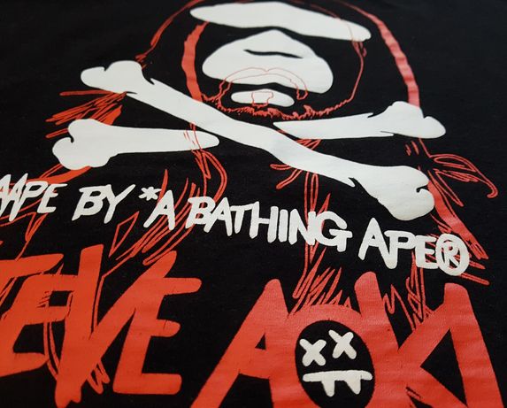 BAPE Aape by a Bathing Ape x Steve Aoki футболка оригинал L