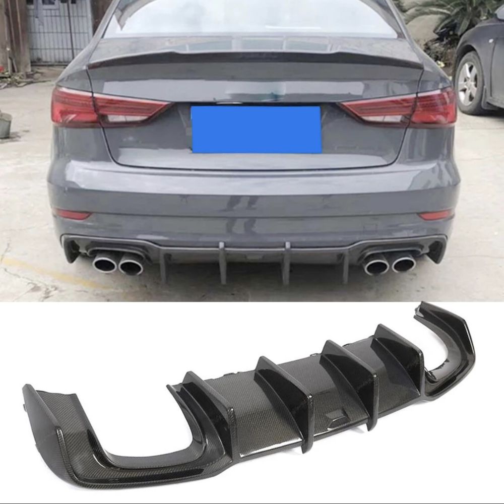 Dufuzor Audi A3 S3 RS3 8V czarny połysk nowy agresywny spoiler