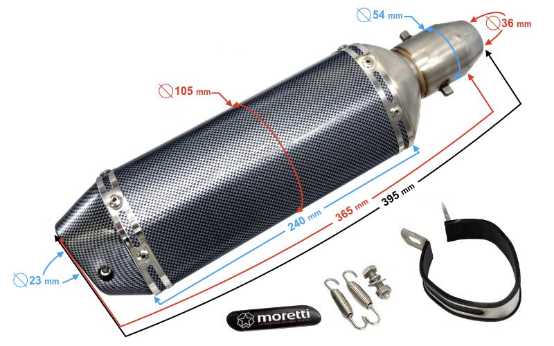 Wydech końcówka tłumik Tuning sportowy Carbonowy motocykl Nowy