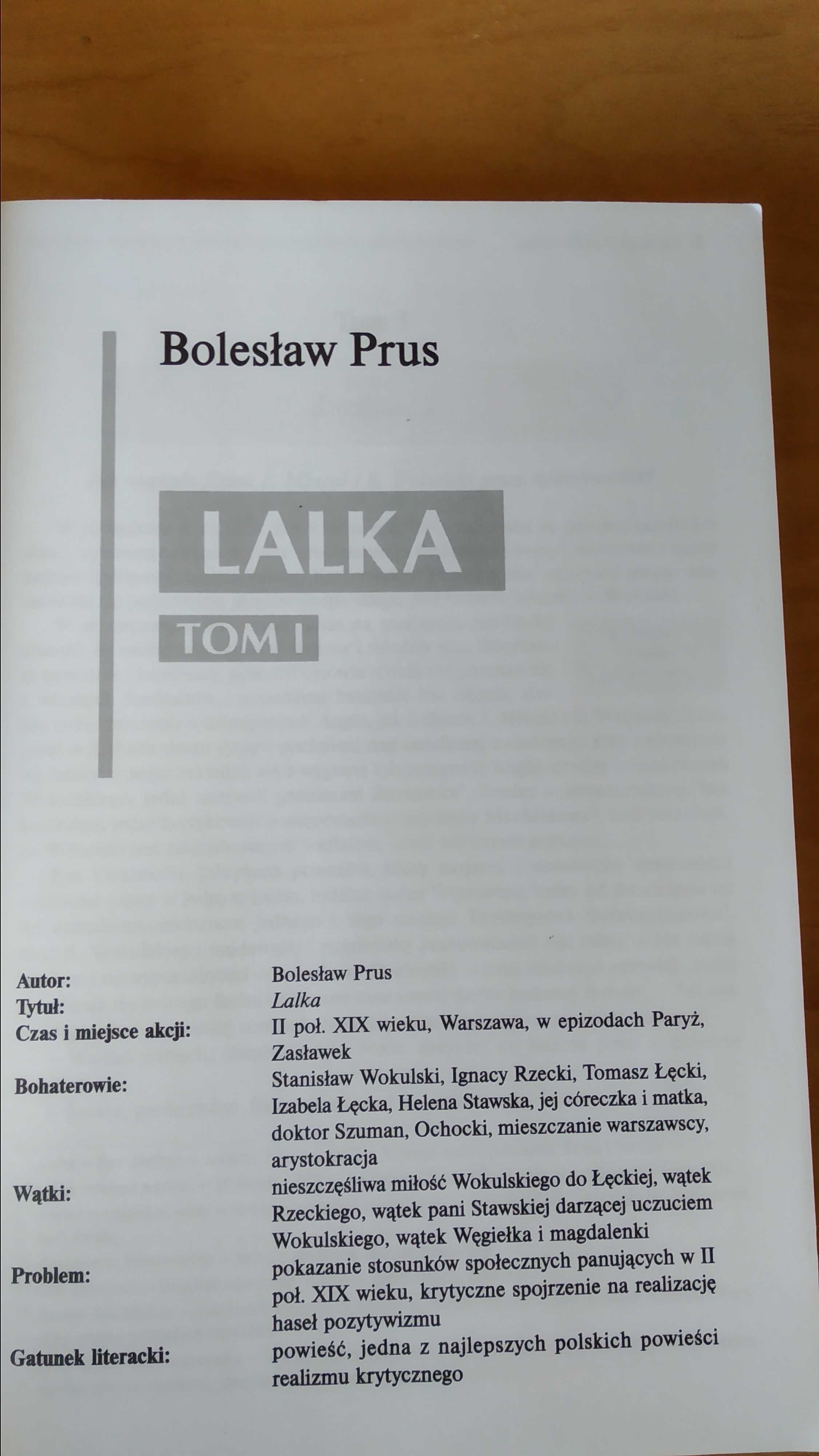 ,,Lalka" - Bolesław Prus