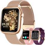 Damski smartwatch sportowy z Bluetooth Call z monitorem zdrowia złoty