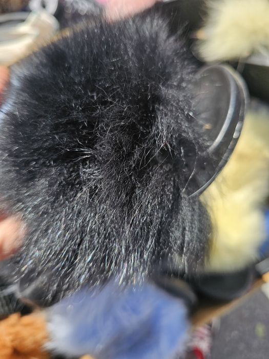 Wyprzedaz z 320zl Klapki futro naturalne jenot norka