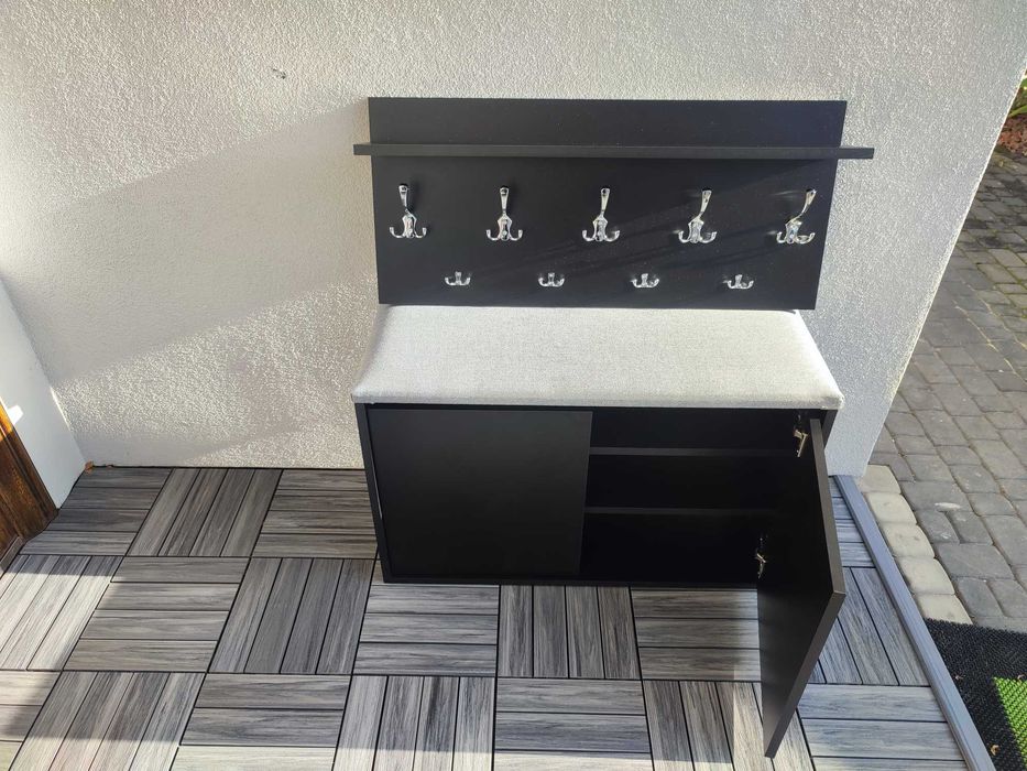 Szafka na buty z siedziskiem plus wieszak szer 90 cm kol