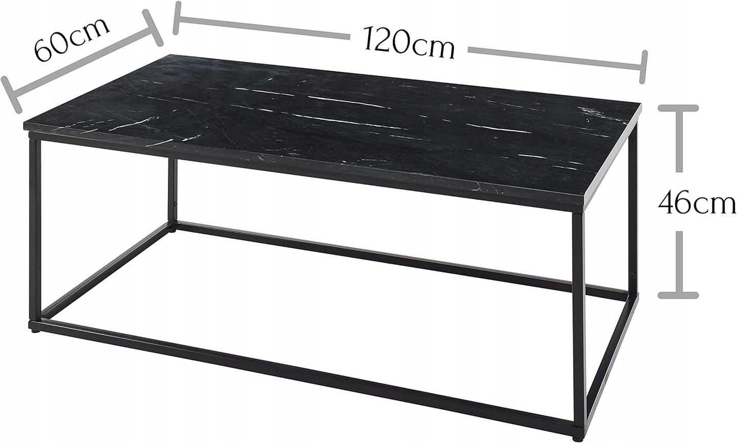 Stolik kawowy STOLKOM TAURI prostokątny 120 x 60 x 46cm czarny