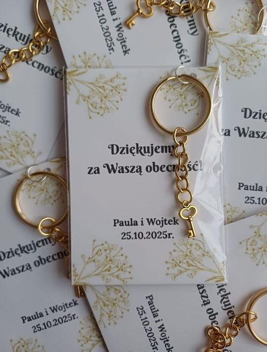 Podziękowanie dla gości breloczek kluczyk