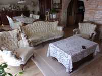 Wypoczynek .Barok ,Ludwik ,kanapa i dwa fotele i ława