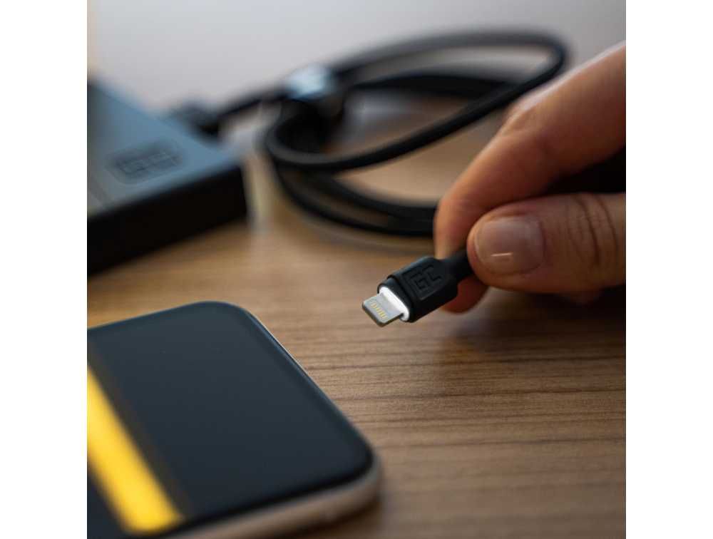 Кабелі USB C / Lightning (iPhone) 1,2м LED, швидка зарядка QC 3.0 AFC