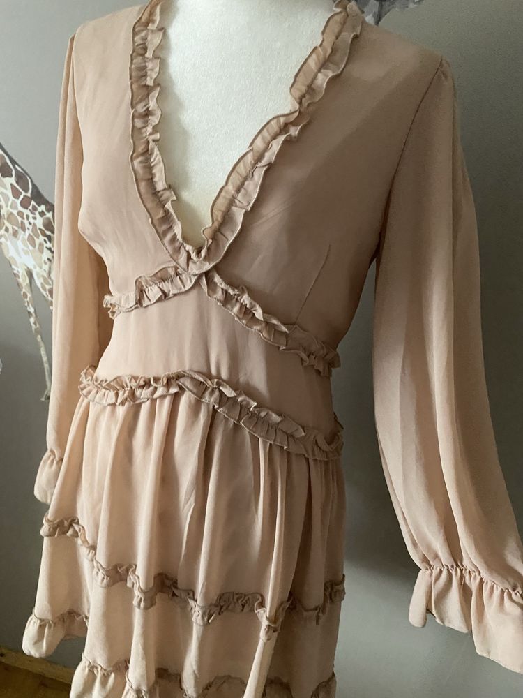 Romantyczna okazjonalna zwiewna sukienka boho vintage M/L