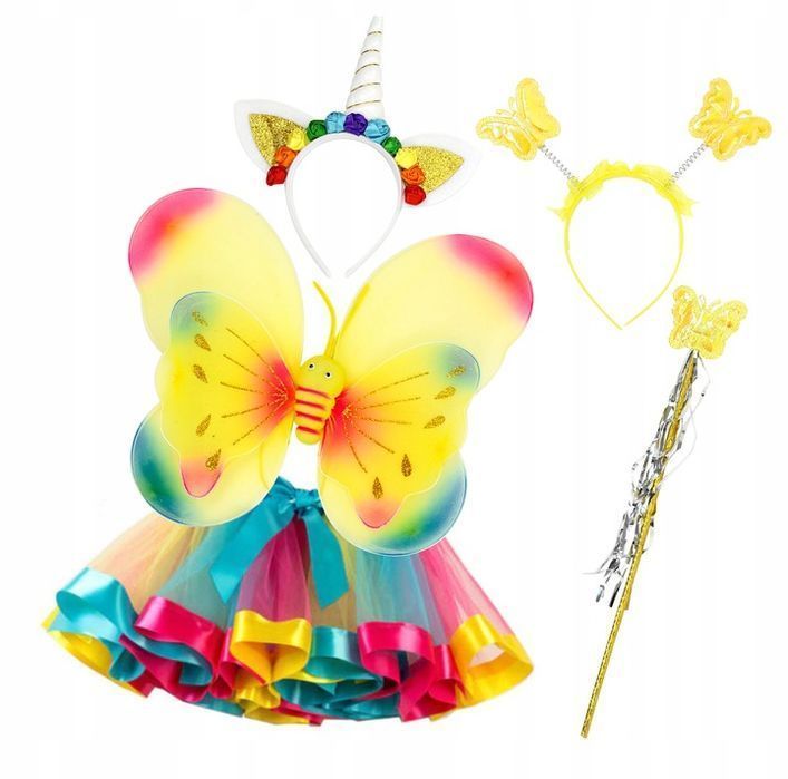 strój kostium przebranie motyl jednorożec wróżka 5w1