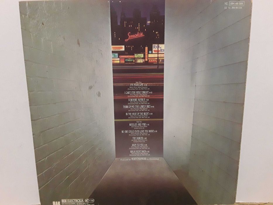 Виниловая пластинка Smokie  Bright Lights & Back Alleys  1977 г.