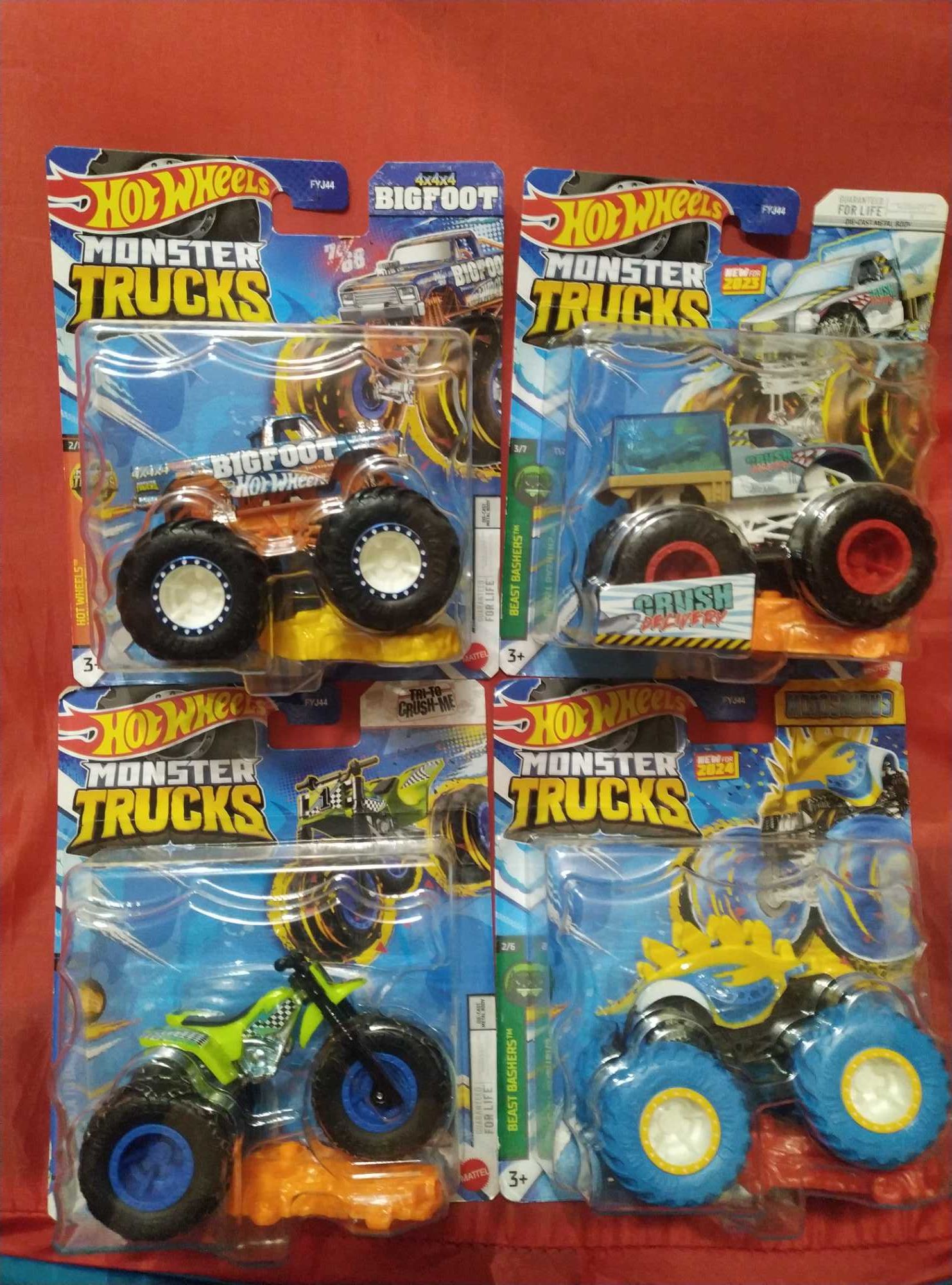 Hot Wheels Monster Trucks, в масштабе 1:64, набор из 1,  2,3,4 штук