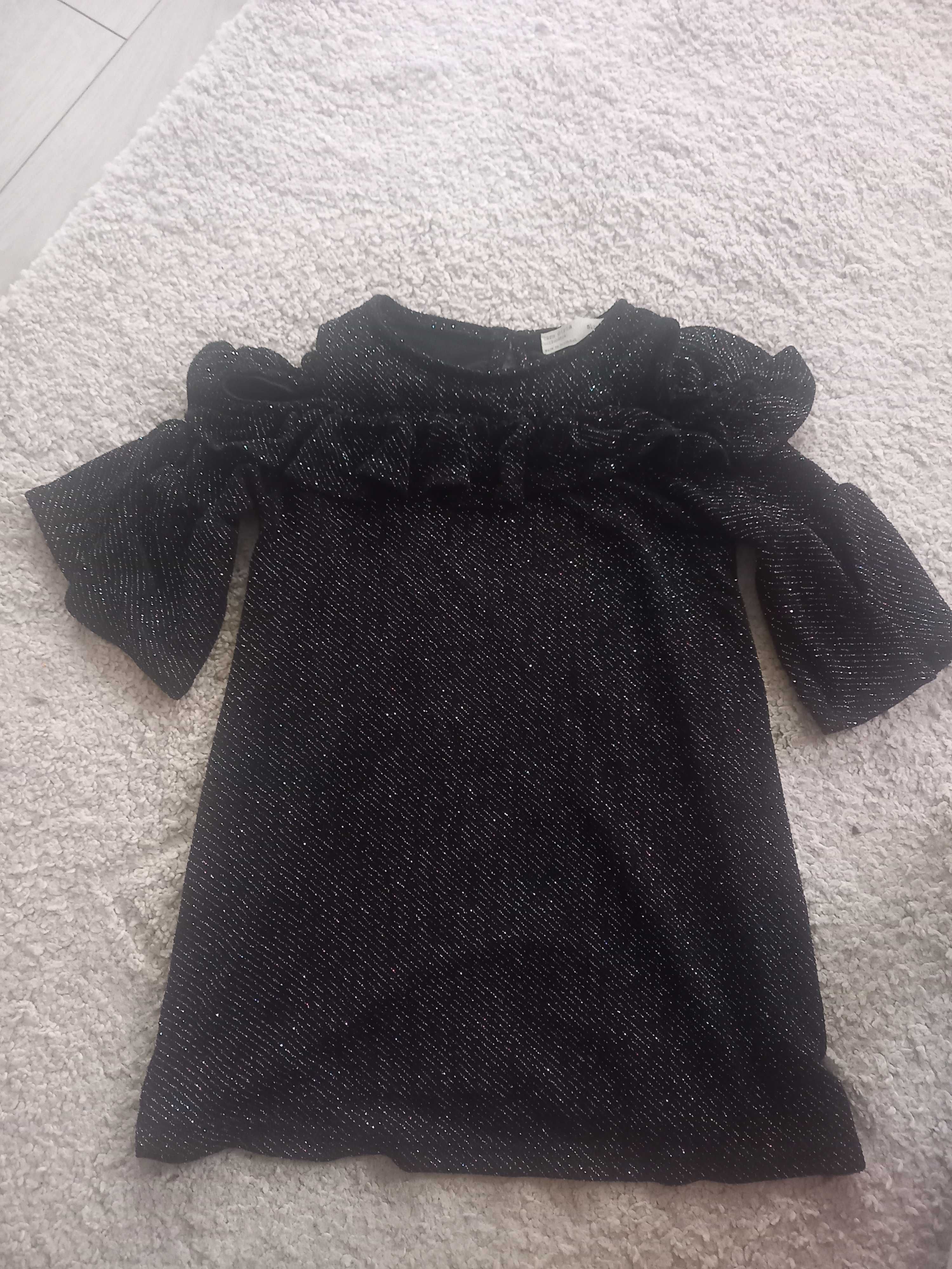 Bluzka Zara 110 brokatowa  czarna nowa