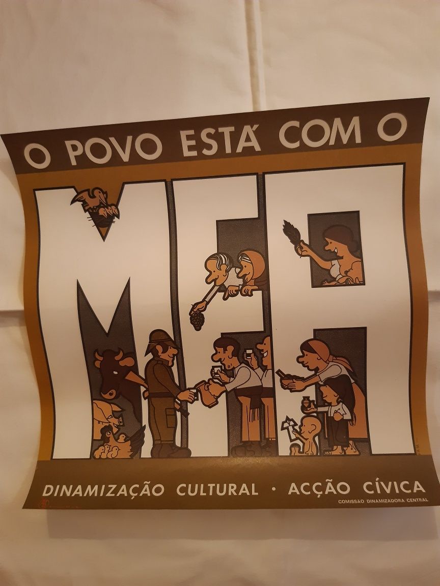 Cartaz  O Povo Está  com o  MFA -João Abel Manta