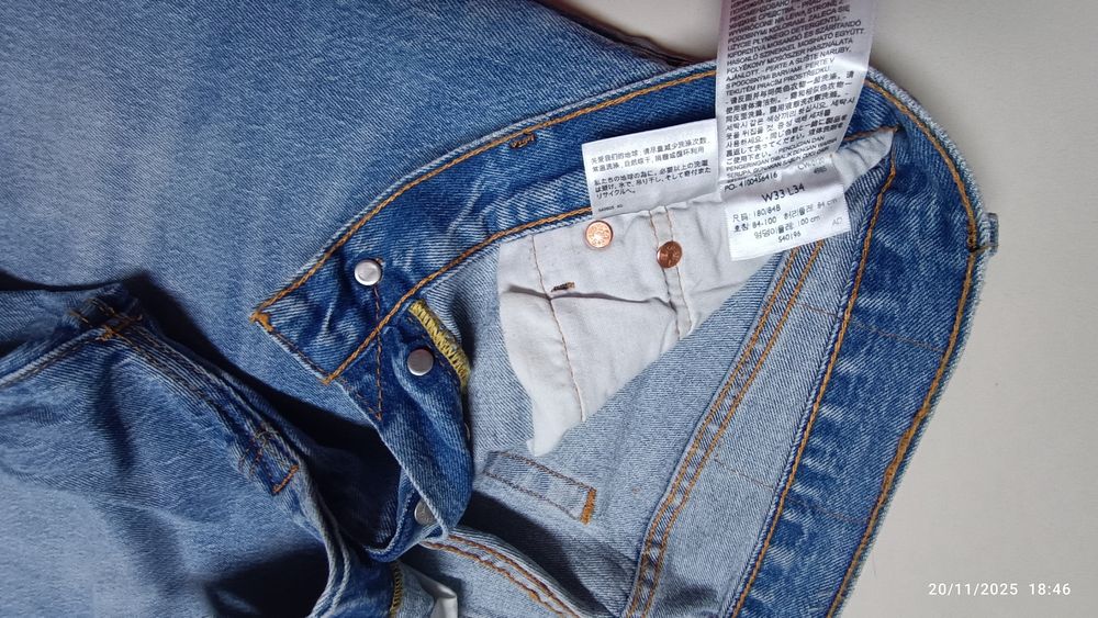 Levi's 501 W33 L34 novas sem etiqueta
