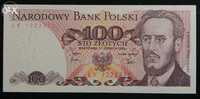 Banknot 100 zł, 1982, rzadka seria LK, RARYTAS