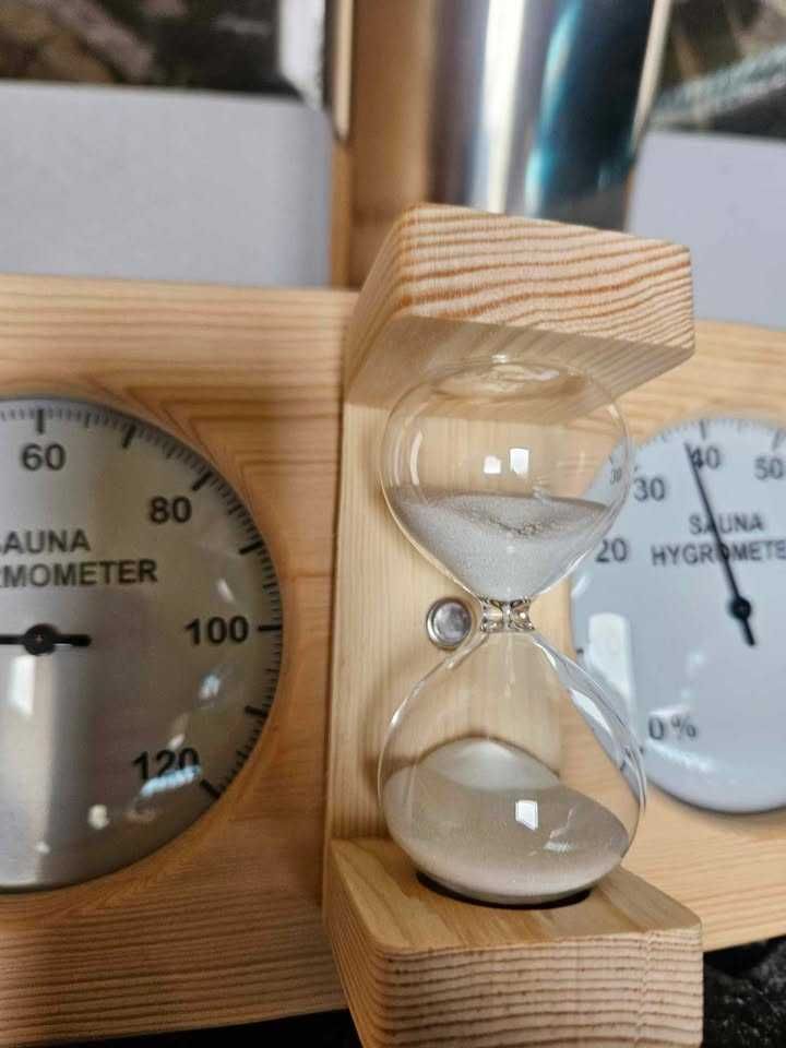 Termometr, higrometr, klepsydra 3w1 sauna