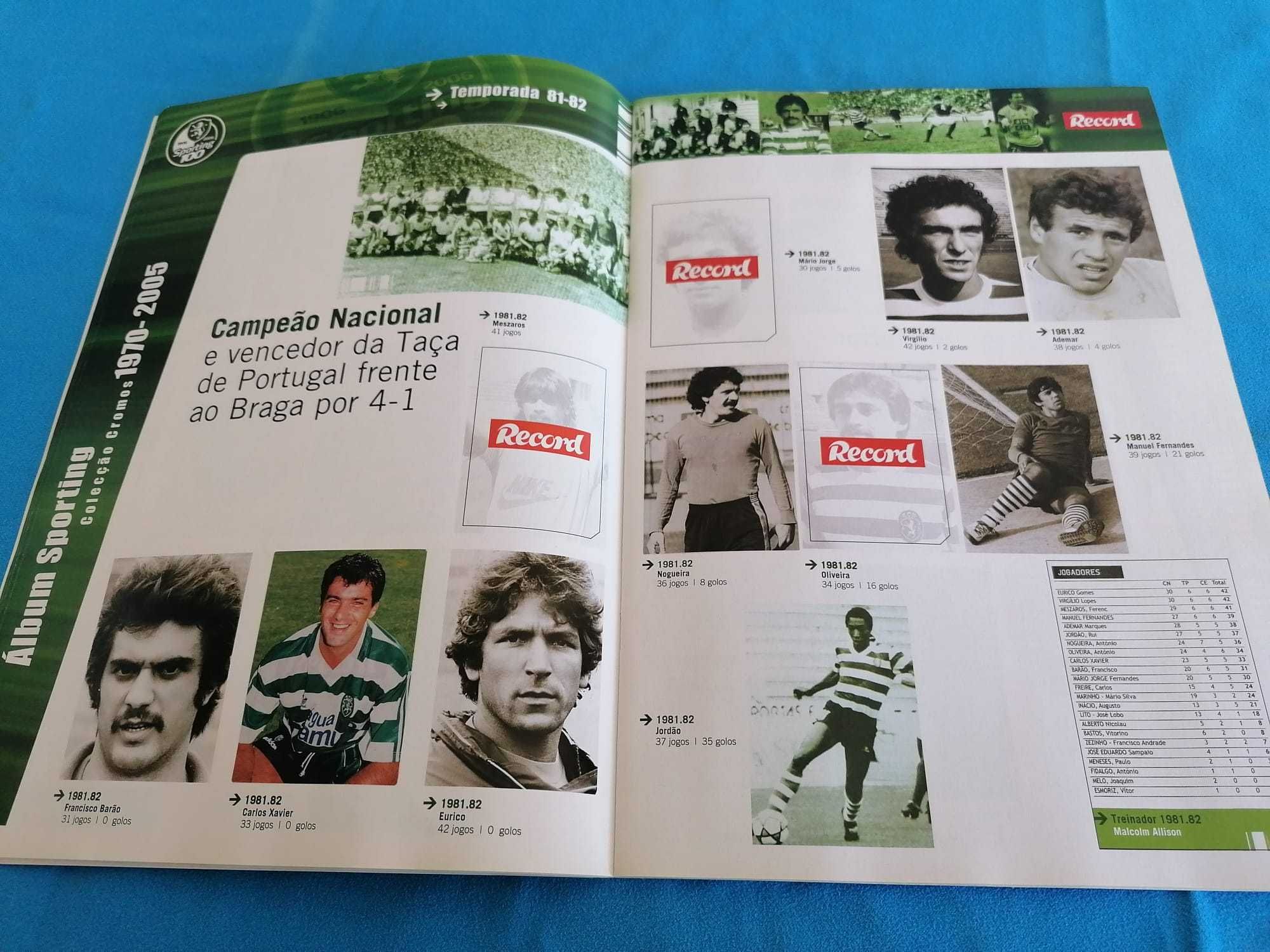 Caderneta Album Record Sporting 1970 a 2005