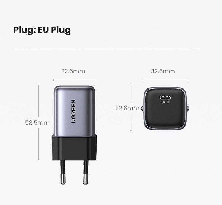Ugreen Nexode 30W USB-C GaN Fast Charger Space Gray CD319 (90666)
