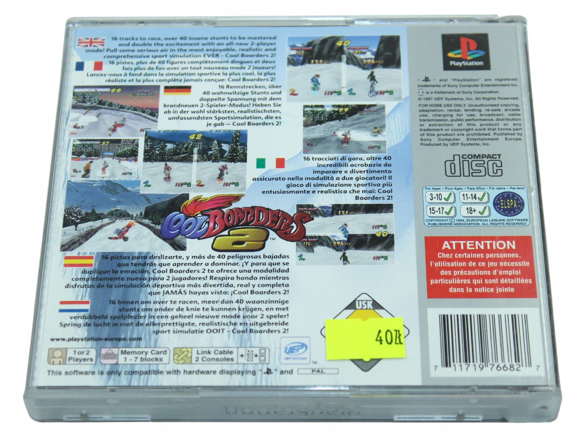 Cool Boarders 2 PS1 PSX PlayStation 1