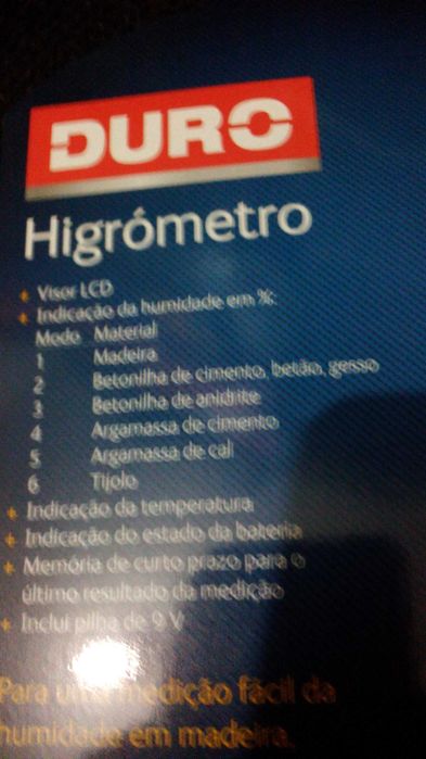 Higrómetro medidor de humidade para paredes e madeiras