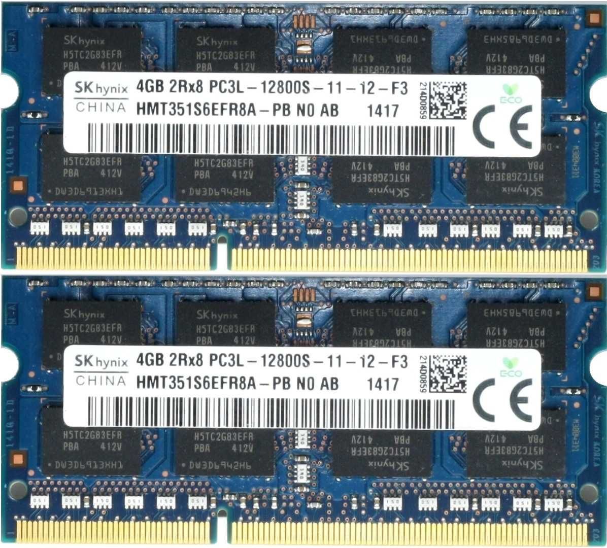 8GB (2x4GB) SO-DIMM DDR3L 1600MHz Samsung/Crucial/Hynix/Elpida/Micron