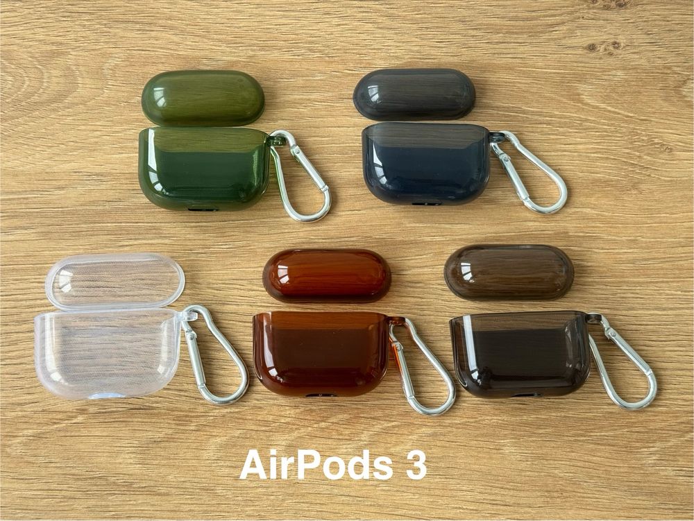 Прозорий чохол з карабіном для Apple AirPods 1, 2, 3, Pro, Pro 2