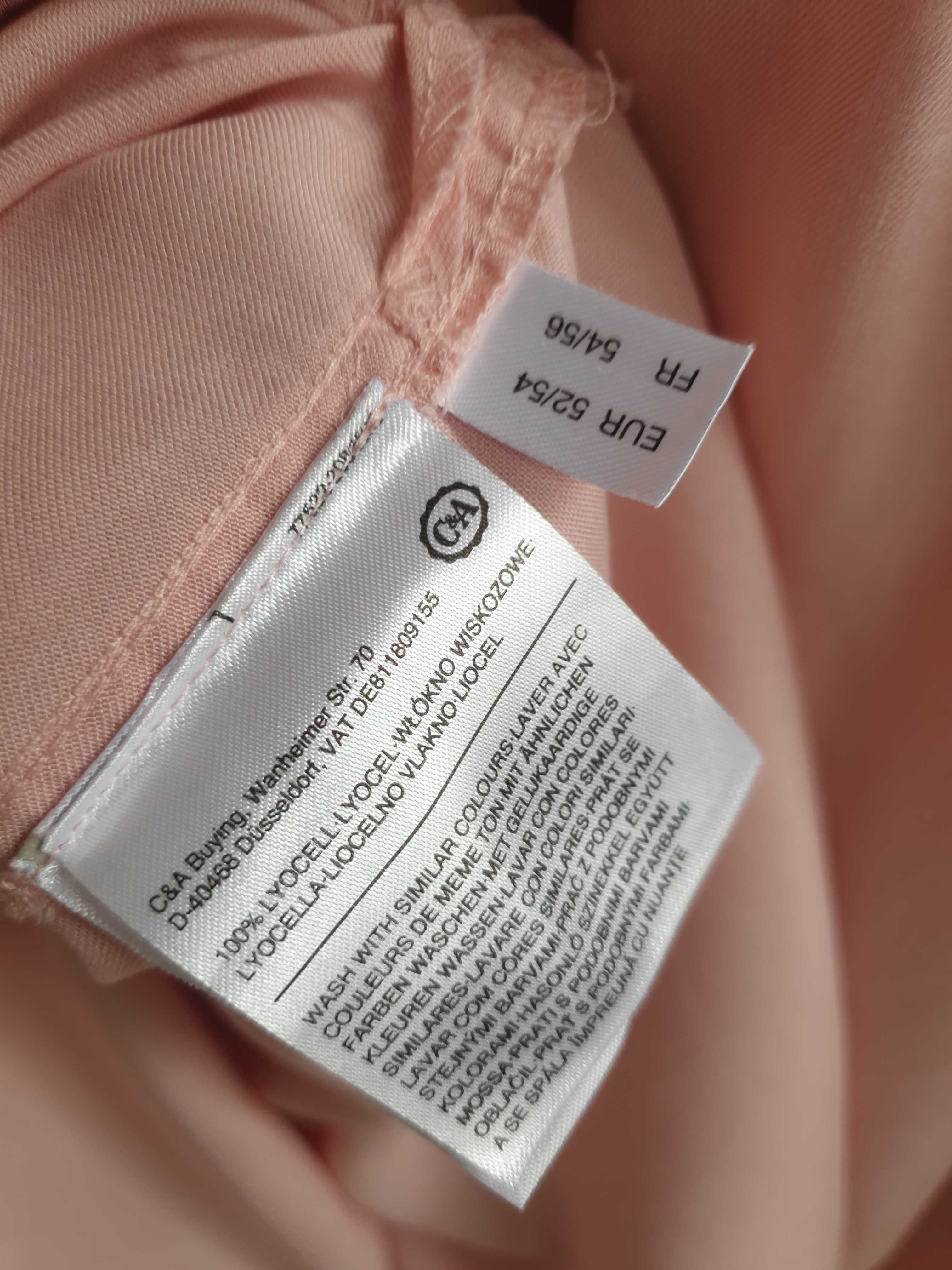 Różowa koszula pudrowy róż lyocell Yessica C&A 52 54