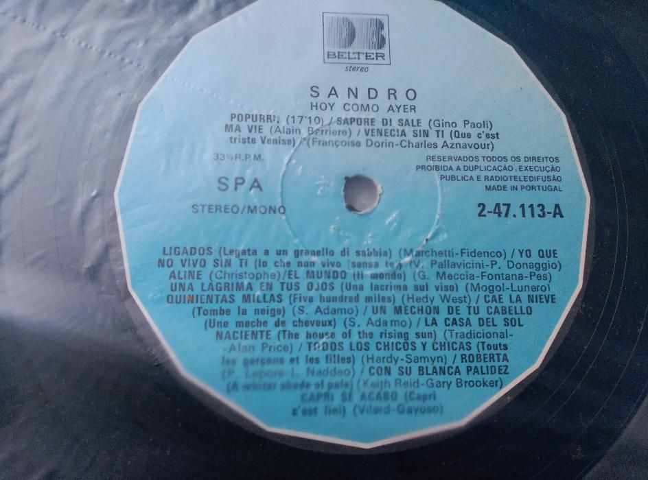 Sandro, Hoy Como Ayer - LP Vinil