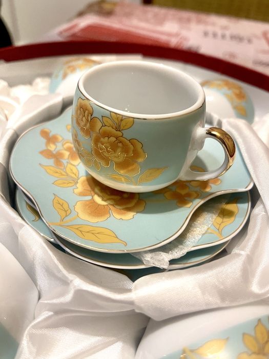 Кофейный сервиз набор чашки блюдца фарфор