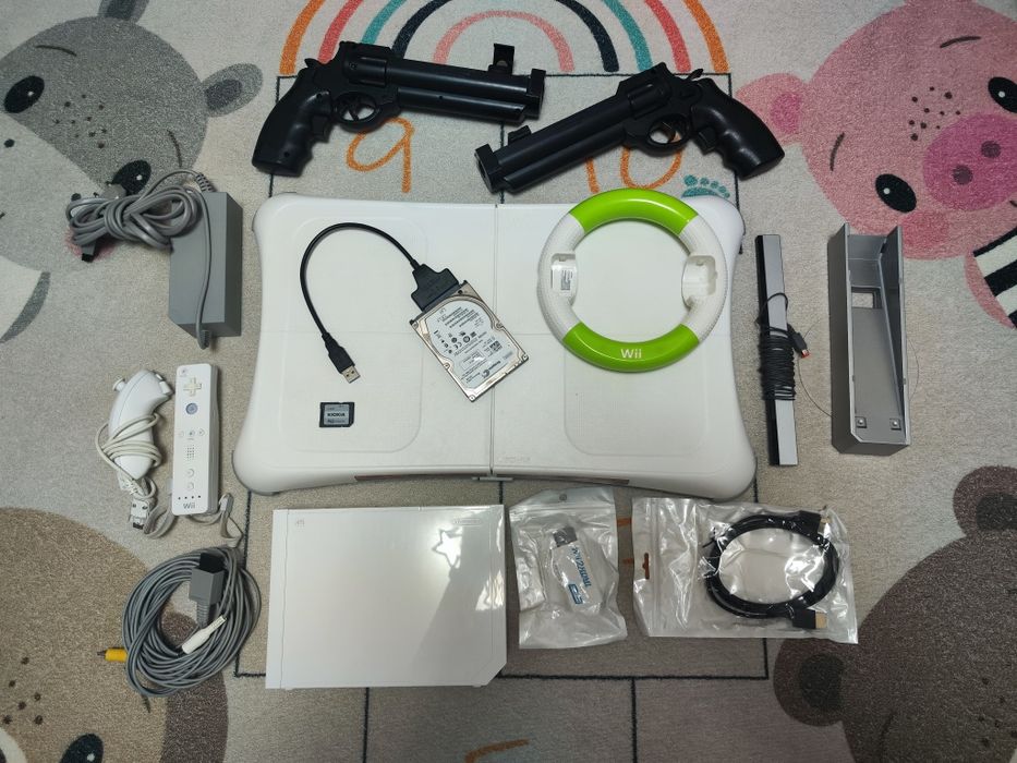 Konsola Nintendo Wii Homebrew Softmod Nes Snes GBA NeoGeo Duży zestaw