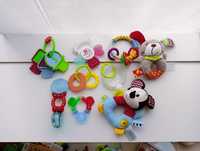 Komplet zestaw zabawek niemowlęcych gryzaki grzechotki zawieszki
