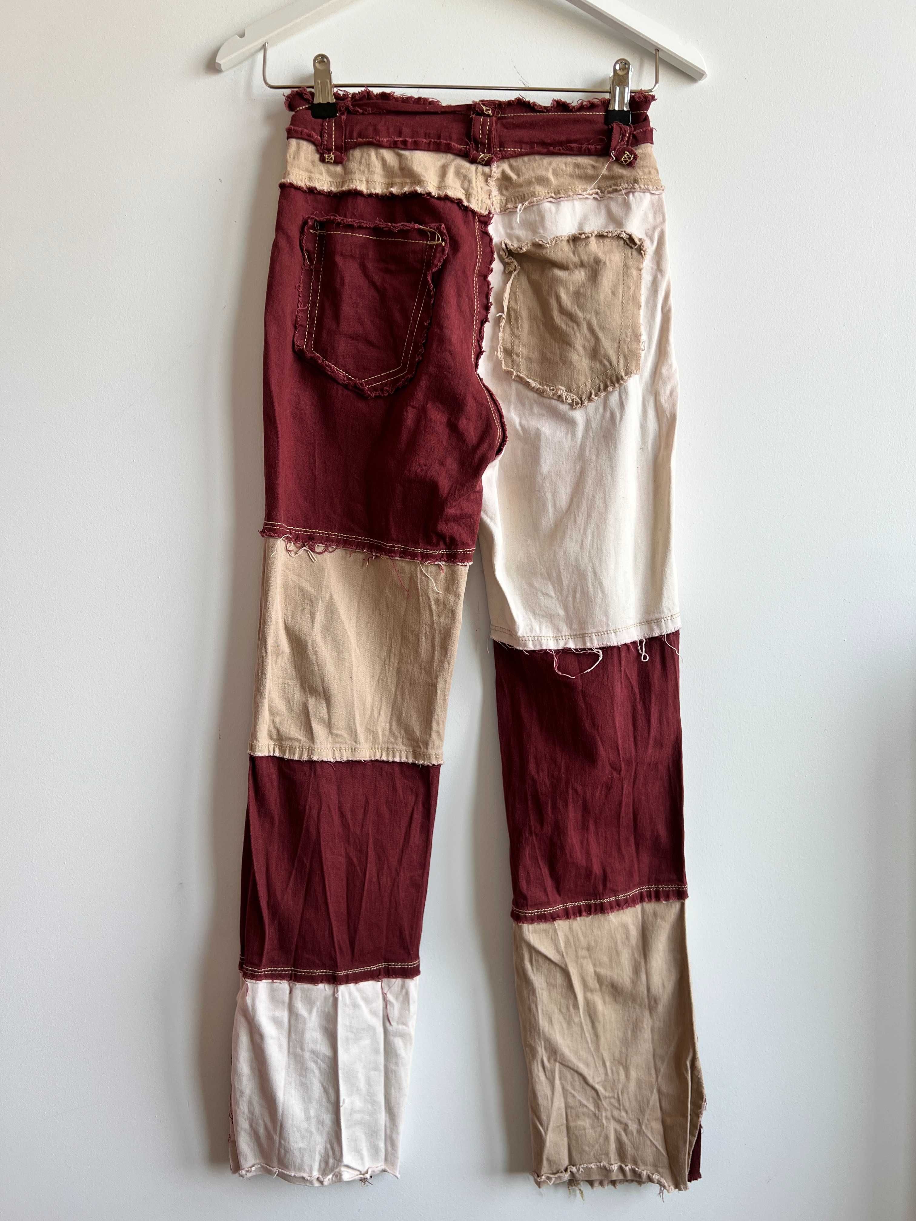 Patchwork kowbojskie spodnie damskie bawełniane boho festiwal XS
