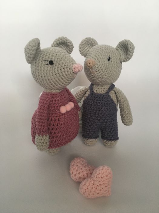 Myszka nie maileg rodzic szydełko handmade amigurumi