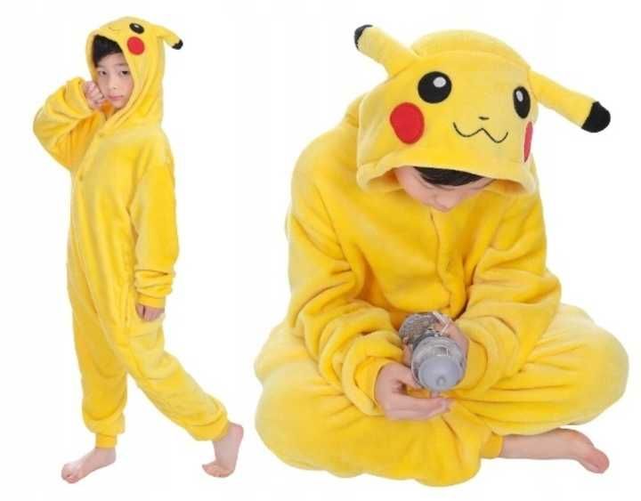 Pikachu Pokemon Piżama KIGURUMI Przebranie dla dzieci DRES 120 cm