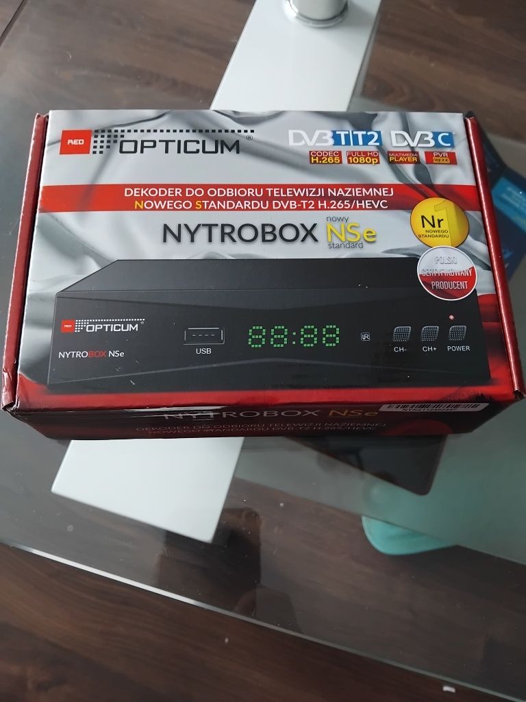 Nowy dekoder dvbt dvbt2 dvbt-2 dvb-t2 opticum