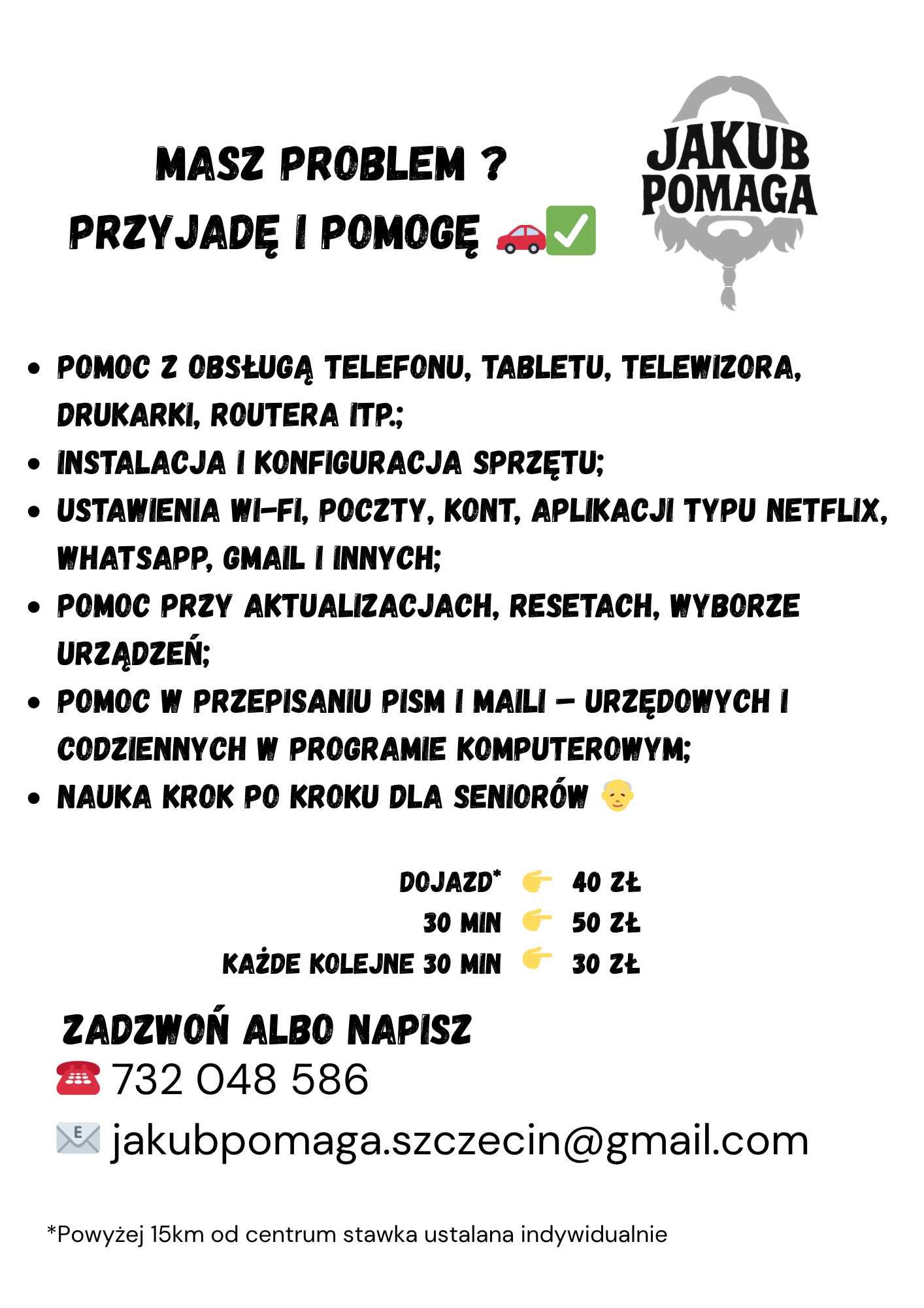 JAKUB POMAGA -mobilna domowa pomoc techniczna dla seniorów i nie tylko