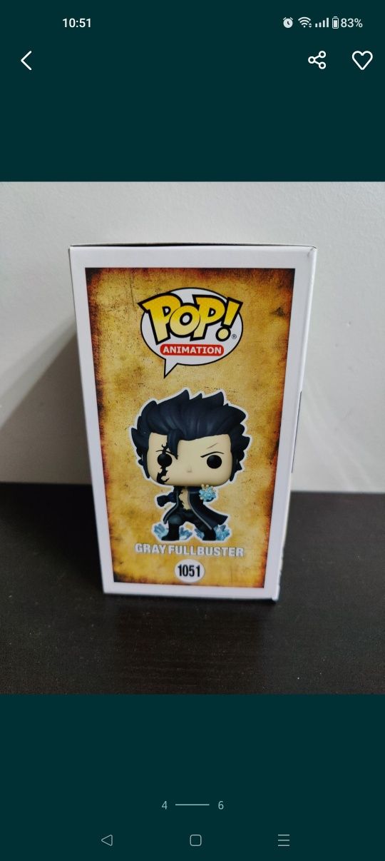 Fairy tail Grey Fullbuster figurka Funko pop