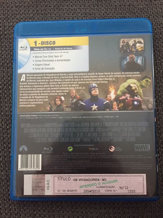 Vingadores Blu ray