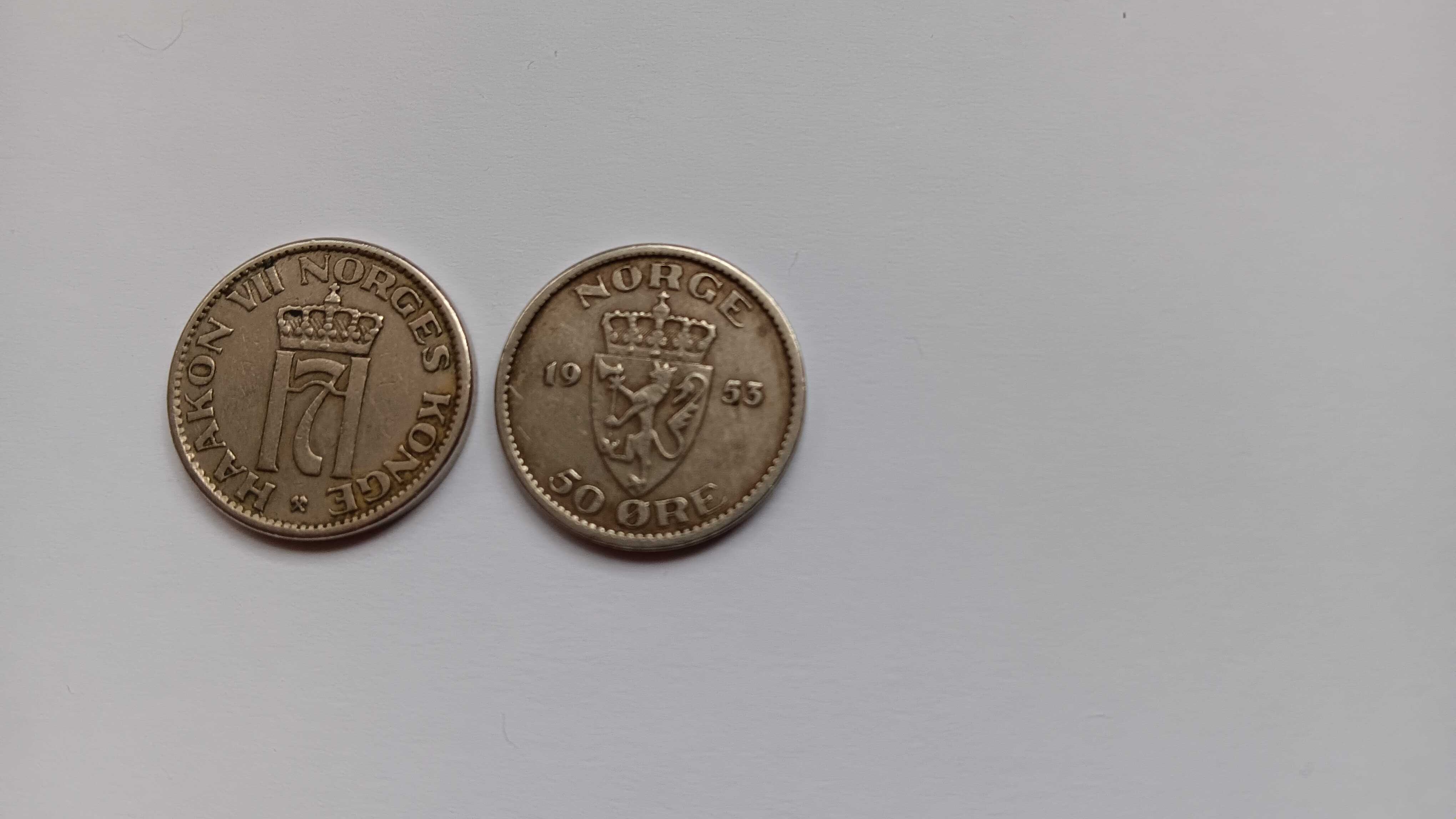 MOEDAS ANTIGAS – Noruega – 50 Øre, Rei Haakon VII