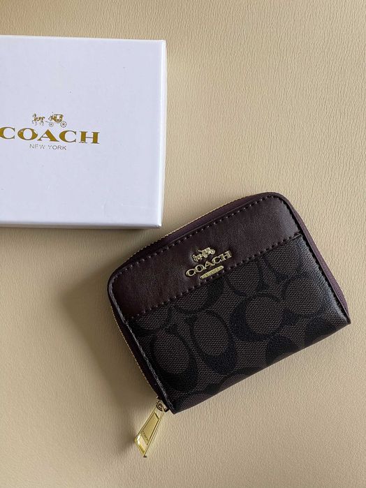 Женский кошелек Coach мини с коробкой Коуч маленький
