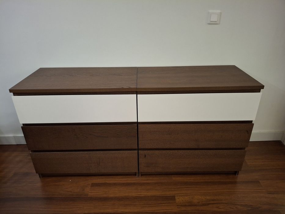 2 Comodas Malm castanha e branca