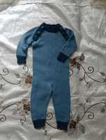 Ręcznie robiony kombinezon wełna merino i bawełna rozmiar 80 hand made