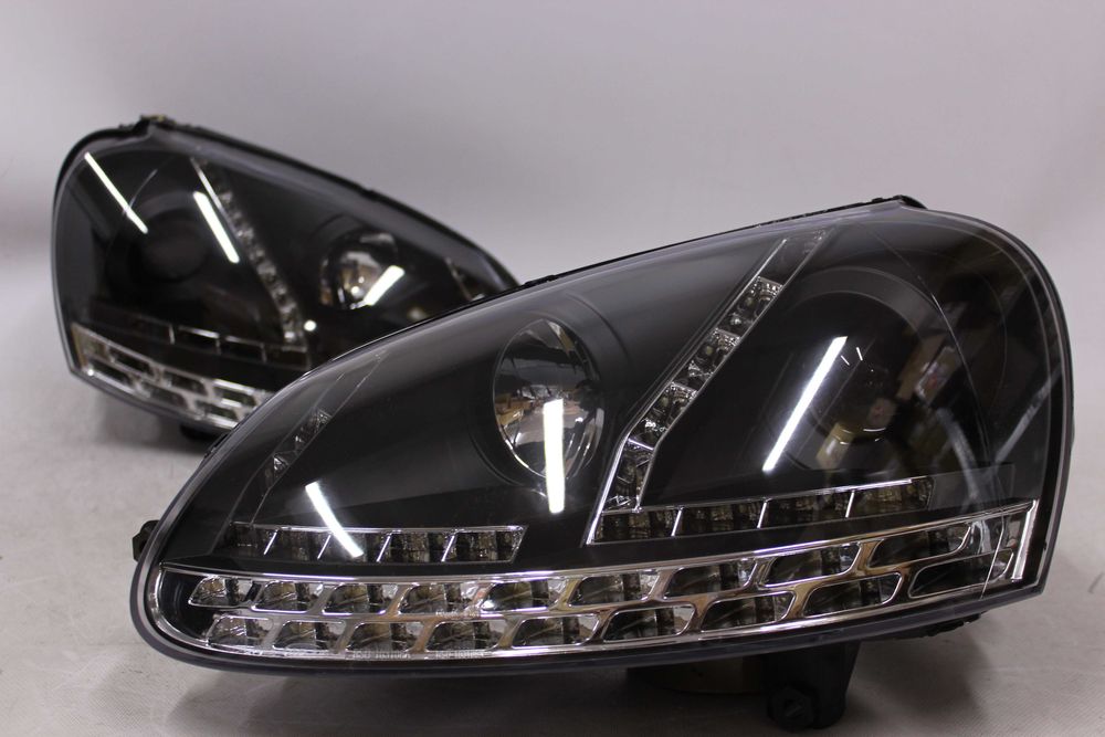Lampy przednie przód VW GOLF 5 V 03-09 R32 GTI Dayline LED BLACK NOWE