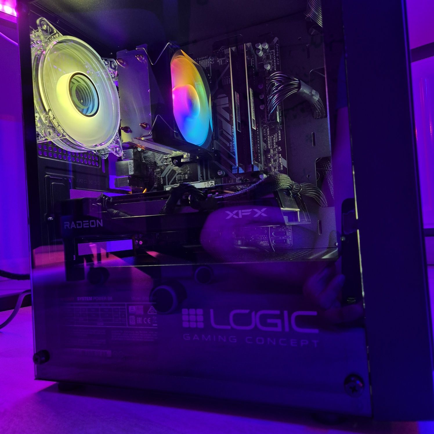 Komputer RX6600/RX6700XT/R5 5500/16GB ram/SSD Gamingowy Okazja ARGB