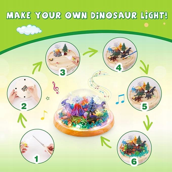 Lampka Z Melodiami Dla Dzieci Led Wit&Work Dinozaury Terrarium Diy