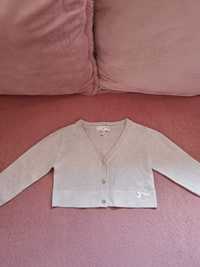 Śliczne srebrne bolerko sweterek dla dziewczynki Palomino roz.116