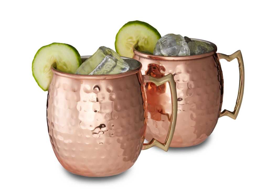 Zestaw 2 kubków Moscow Mule miedziane