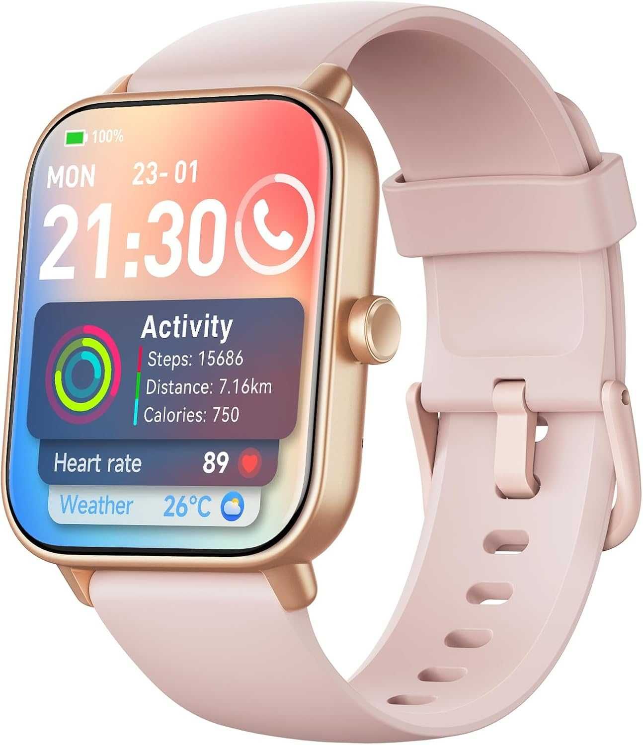 Smartwatch damski 2 SZTUKI 1,8", puls, SpO2, stres, Alexa, IP68, sport